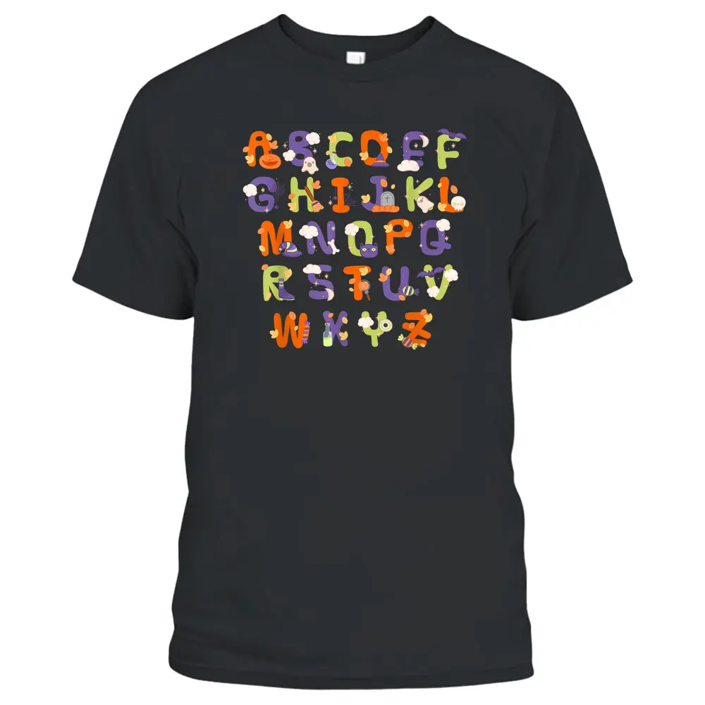 Halloween Alphabet Lazy Halloween Costume Teacher Student T-Shirt