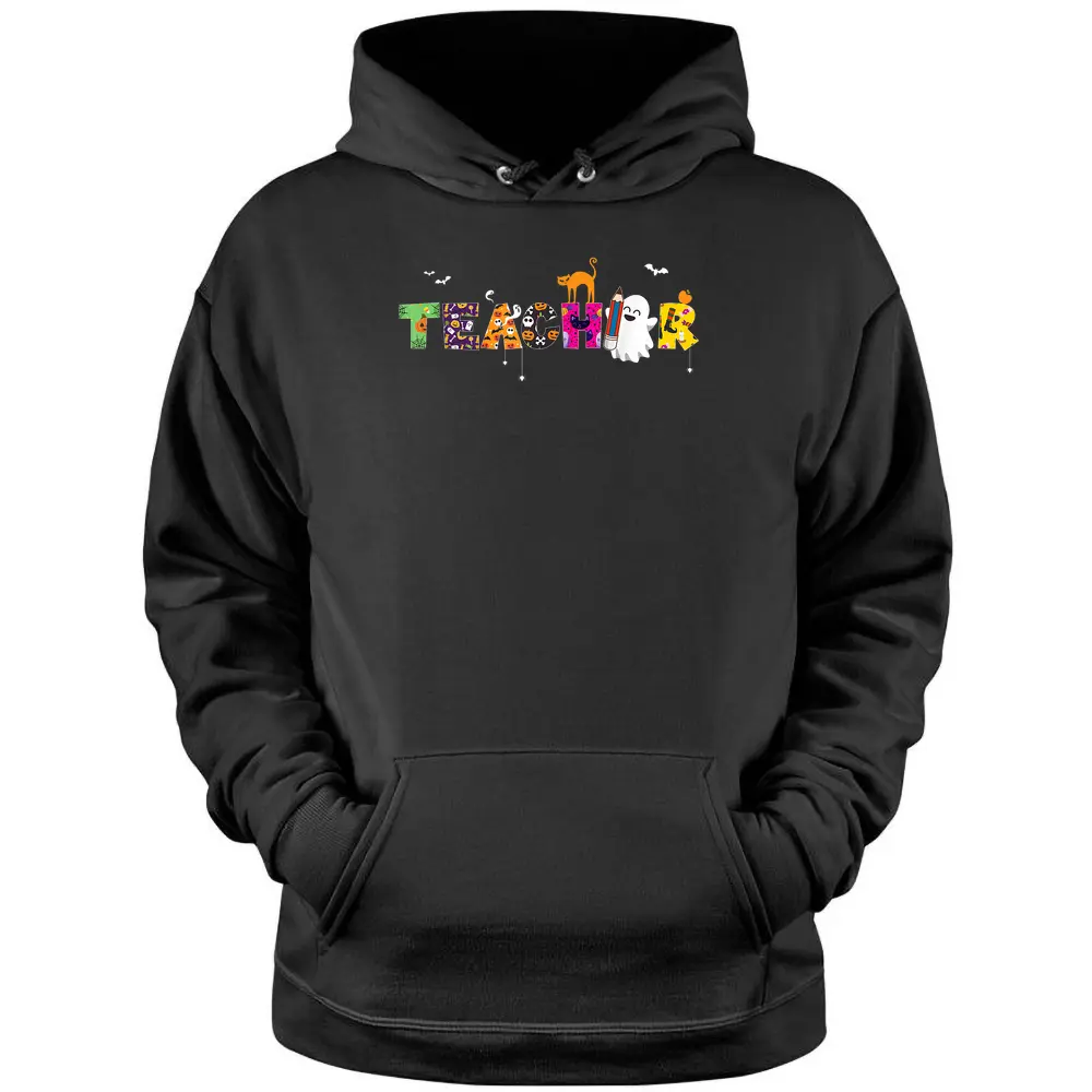 Halloween Teacher For Women Halloween Teaching Pullover Hoodie