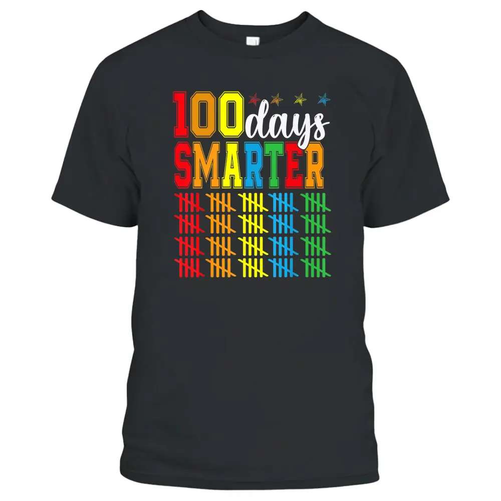 Happy 100th Day Of School Teacher - 100 Days Smarter  T-Shirt