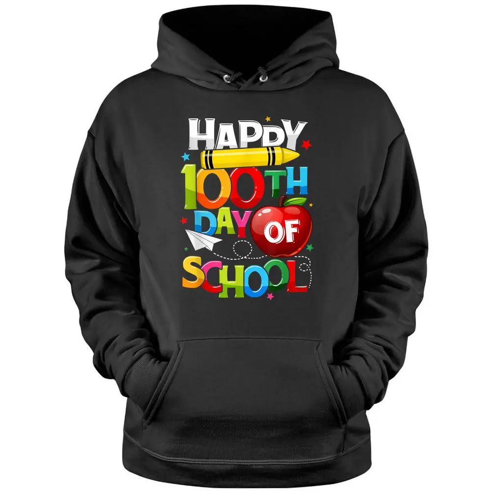 Happy 100th Day Of School Teacher Rainbow - 100 Days Smarter Pullover Hoodie