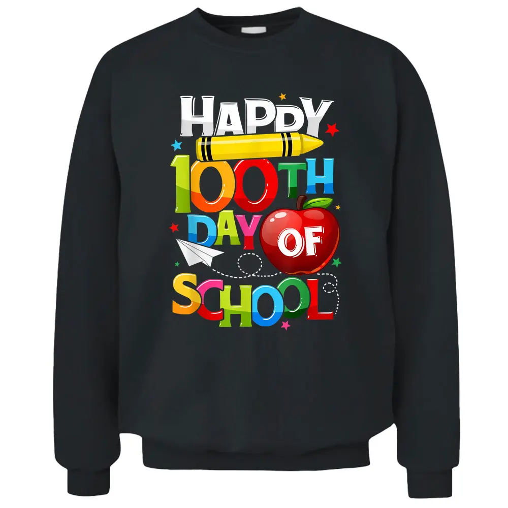 Happy 100th Day Of School Teacher Rainbow - 100 Days Smarter Pullover Sweatshirt