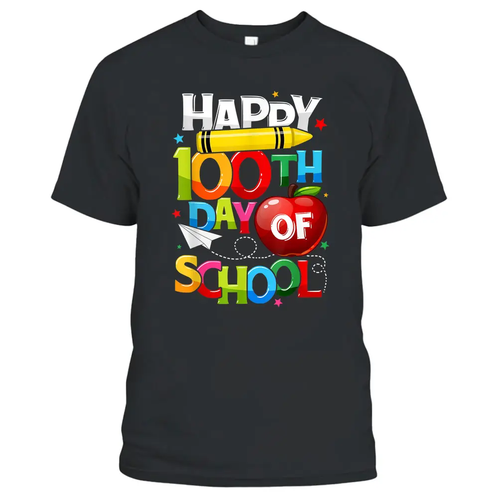 Happy 100th Day Of School Teacher Rainbow - 100 Days Smarter T-Shirt