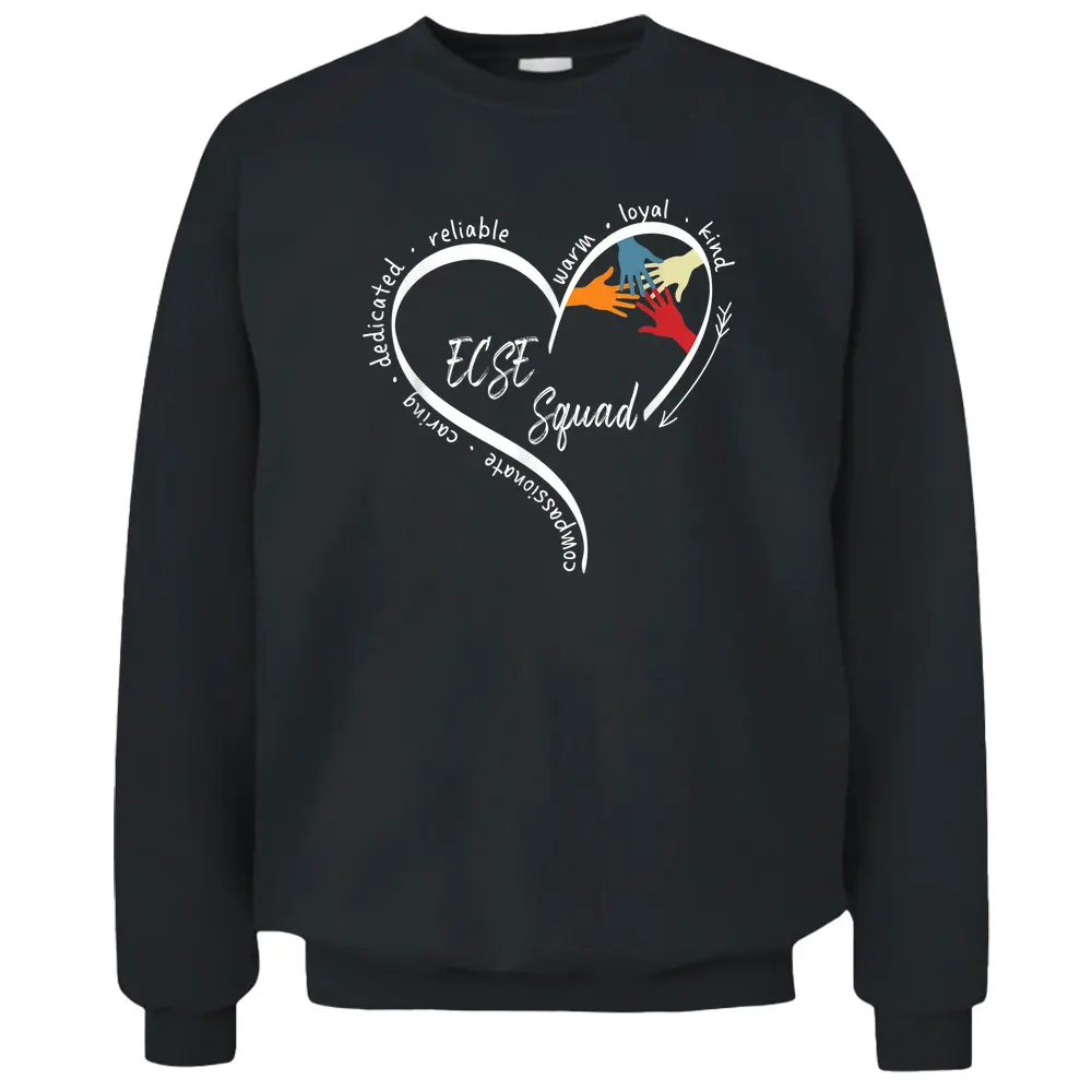 Heart Special Education ECSE Teacher Back To School Pullover Sweatshirt