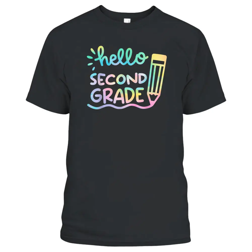 Hello 2nd Grade Tie Dye Teachers Kids Back To School Funny T-Shirt