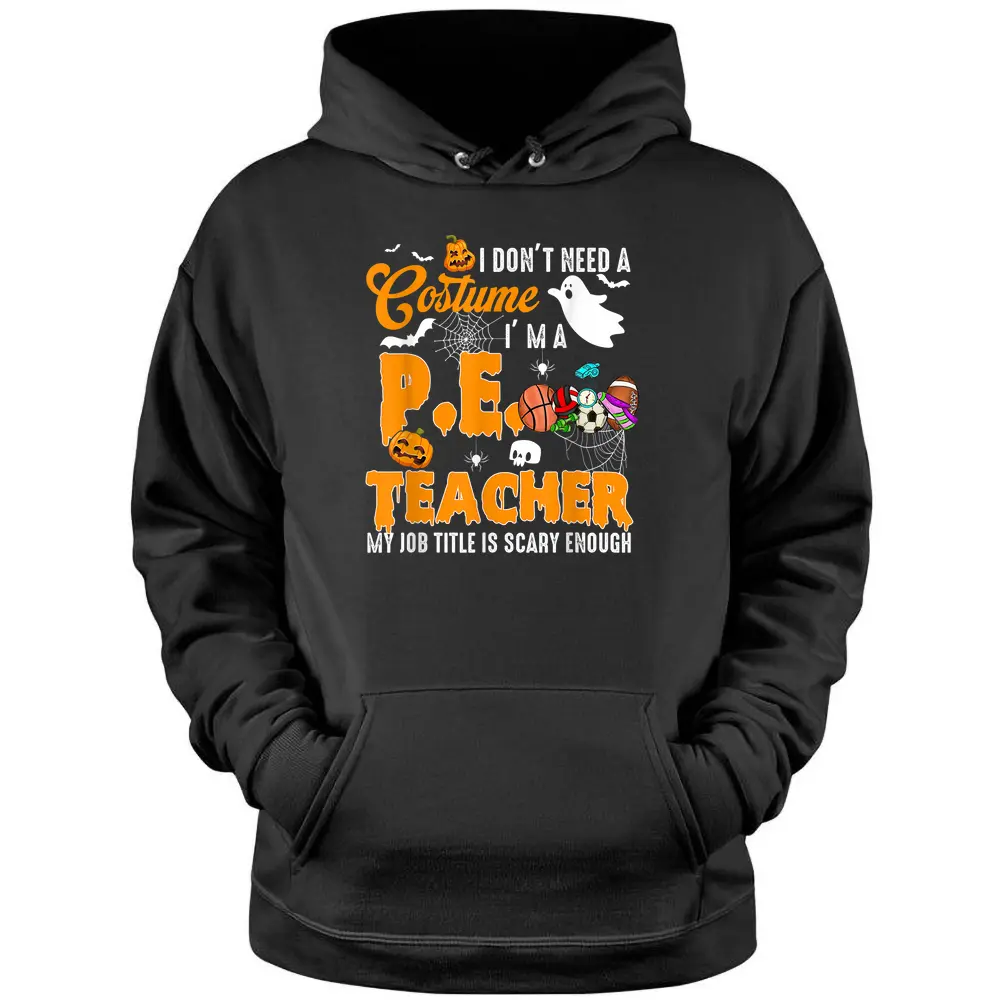 I Don't Need A Costume I'm A PE Teacher Halloween Costume Pullover Hoodie