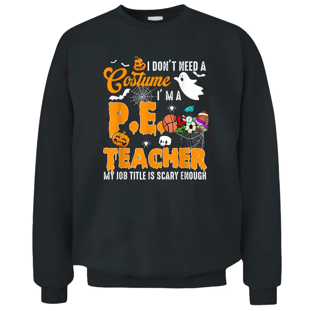 I Don't Need A Costume I'm A PE Teacher Halloween Costume Pullover Sweatshirt