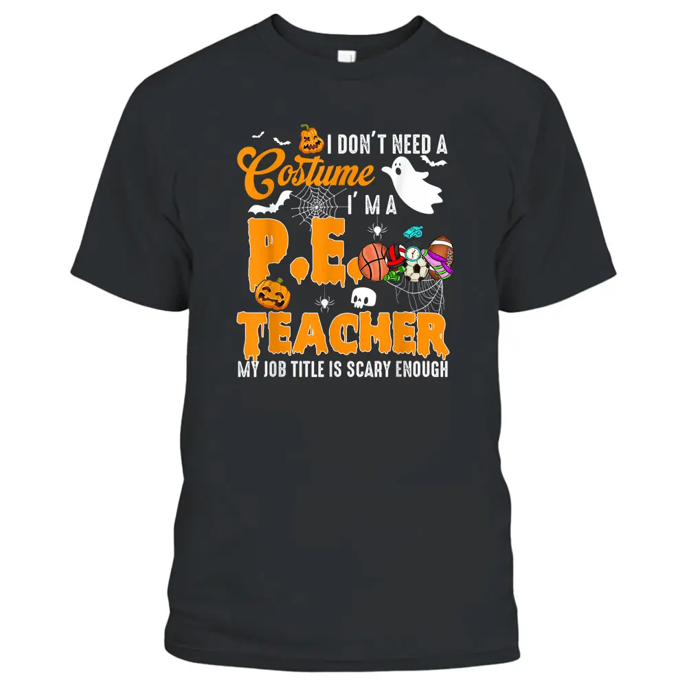 I Don't Need A Costume I'm A PE Teacher Halloween Costume T-Shirt