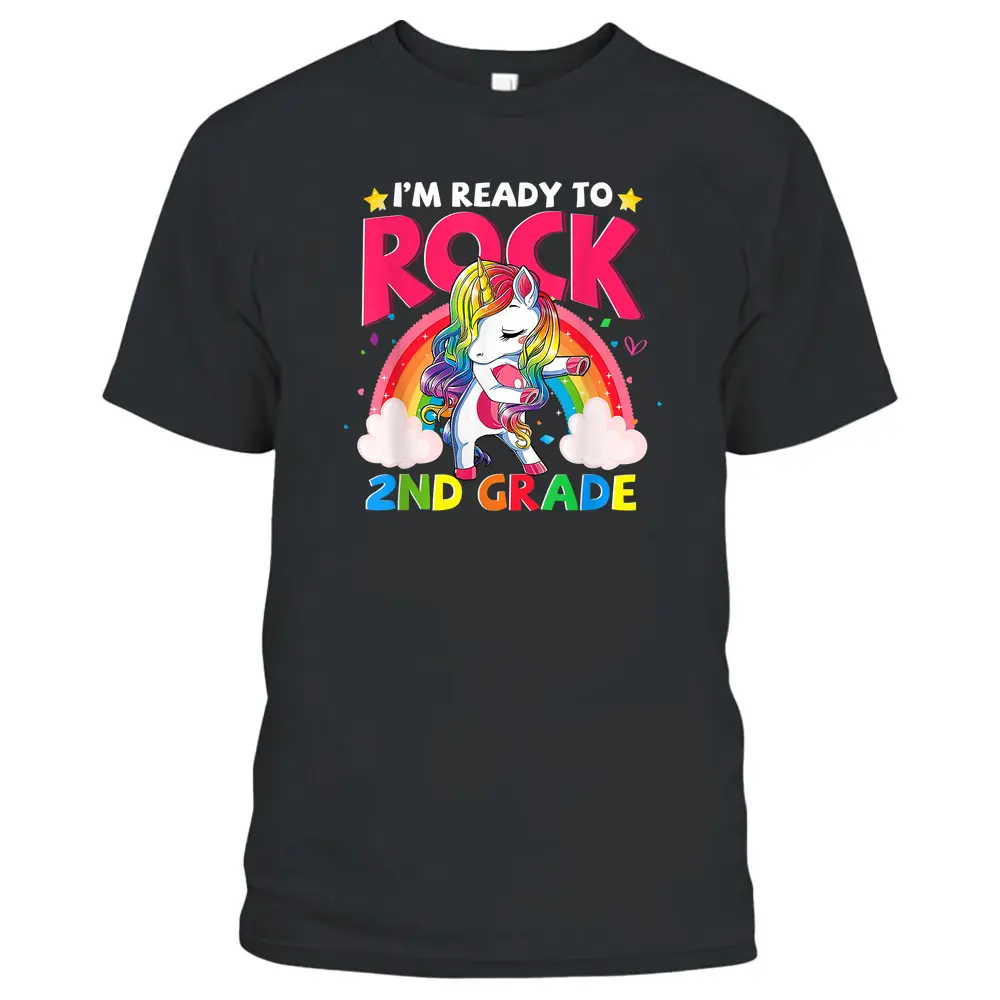 I'm Ready To Rock 2nd Grade Unicorn Girls Back To School T-Shirt