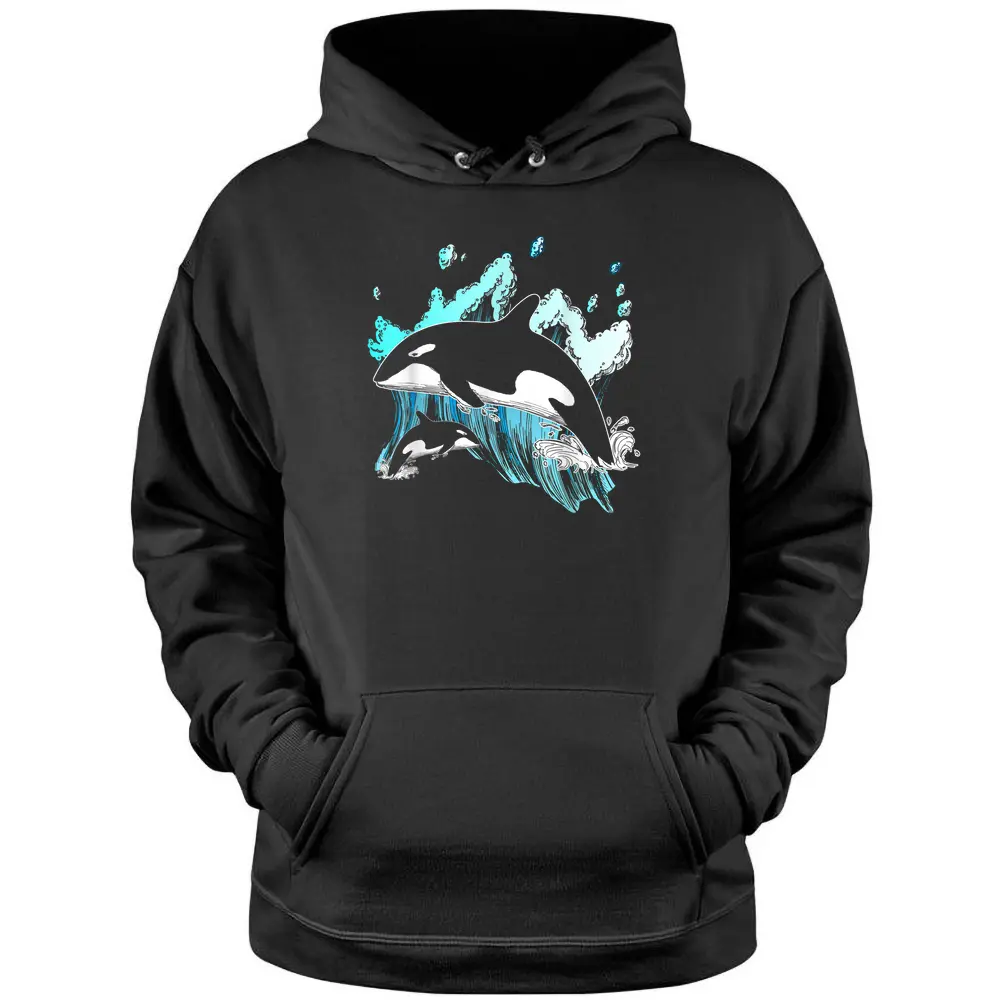 Killer Whale Ocean Lover Gift Idea Men Boys Kids Orca Pullover Hoodie