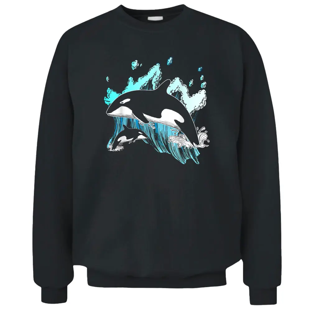 Killer Whale Ocean Lover Gift Idea Men Boys Kids Orca Pullover Sweatshirt