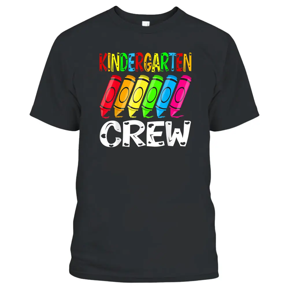 Kindergarten Crew Back To School Crayon Teacher Student T-Shirt