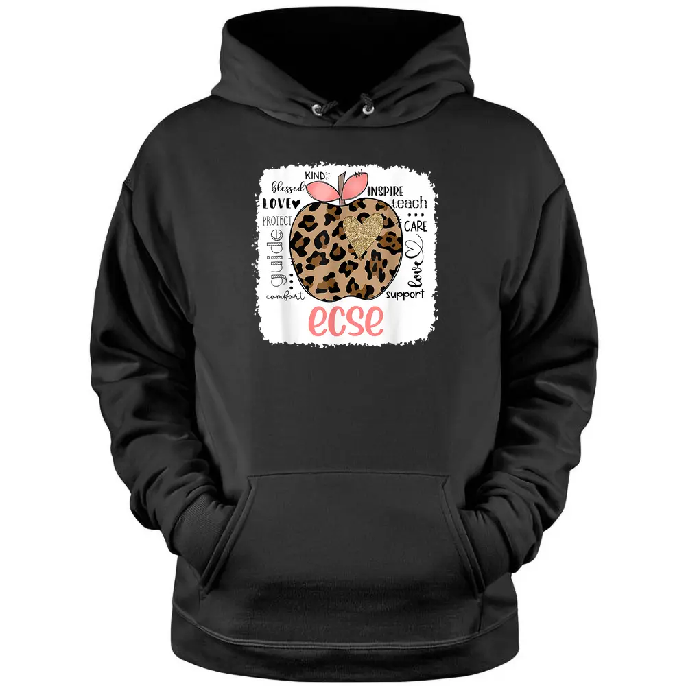 Leopard Teacher It Last Day Of School ECSE Pullover Hoodie