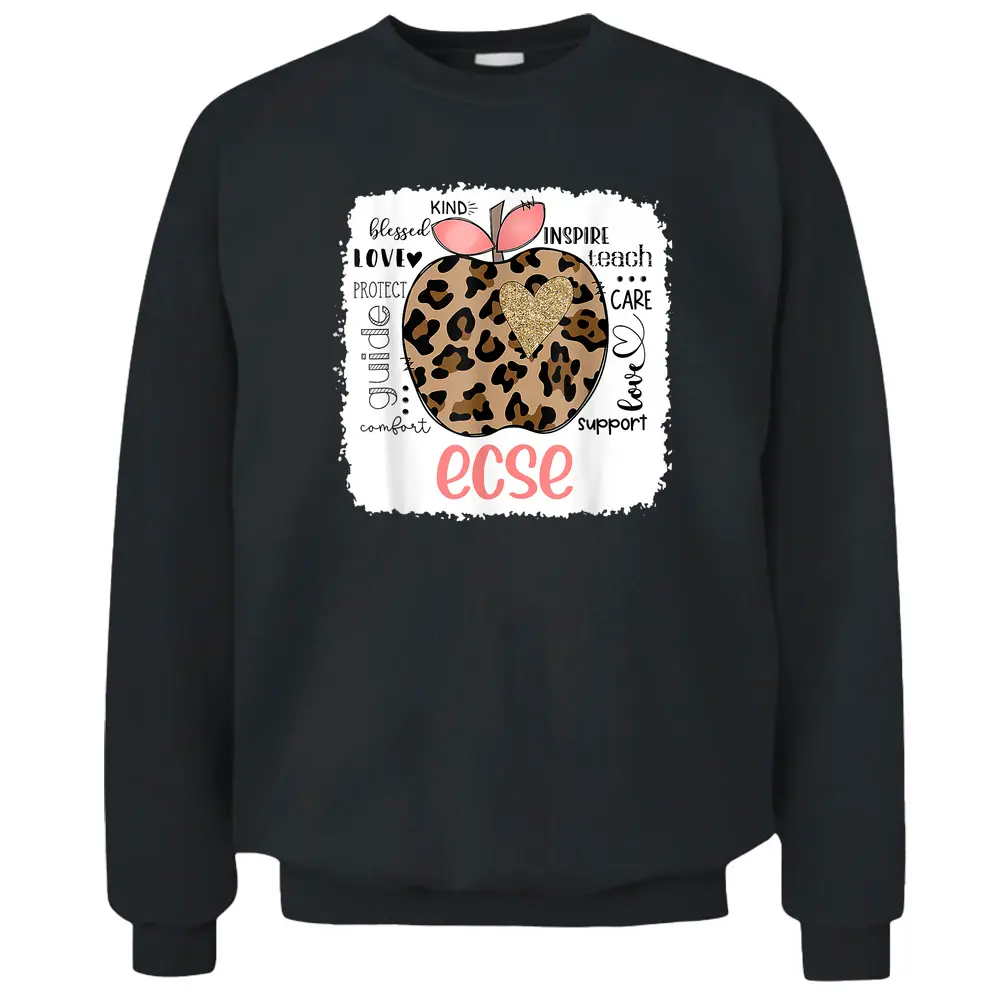 Leopard Teacher It Last Day Of School ECSE Pullover Sweatshirt