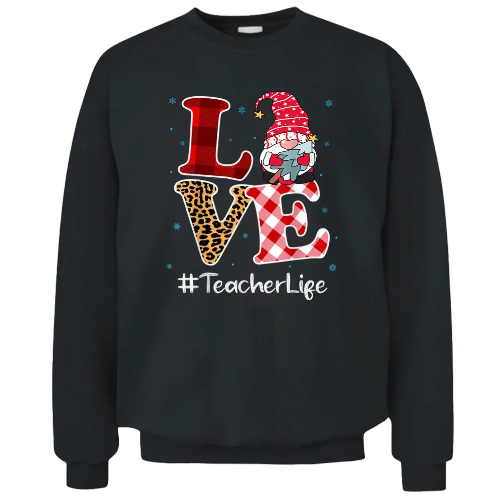 Love Teacher Gnome Christmas Matching Pajamas Women Pullover Sweatshirt