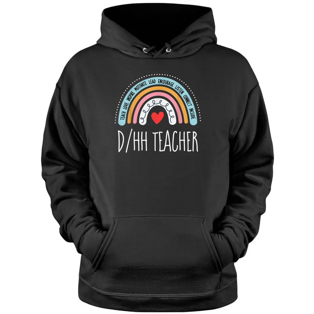 Matching DHH Teacher Deaf Hard Of Hearing ASL SPED School Pullover Hoodie