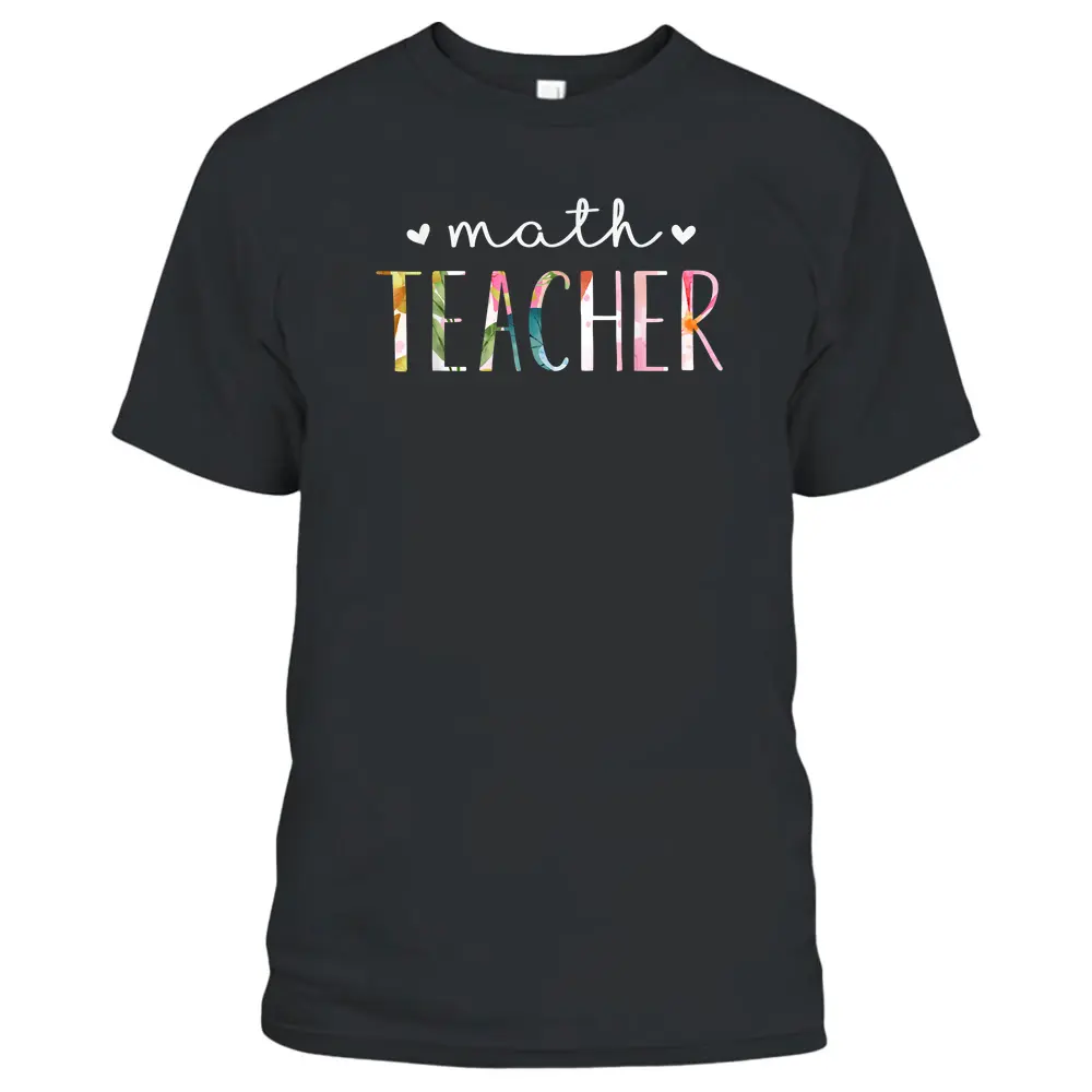 Math Teacher Cute Floral Design T-Shirt