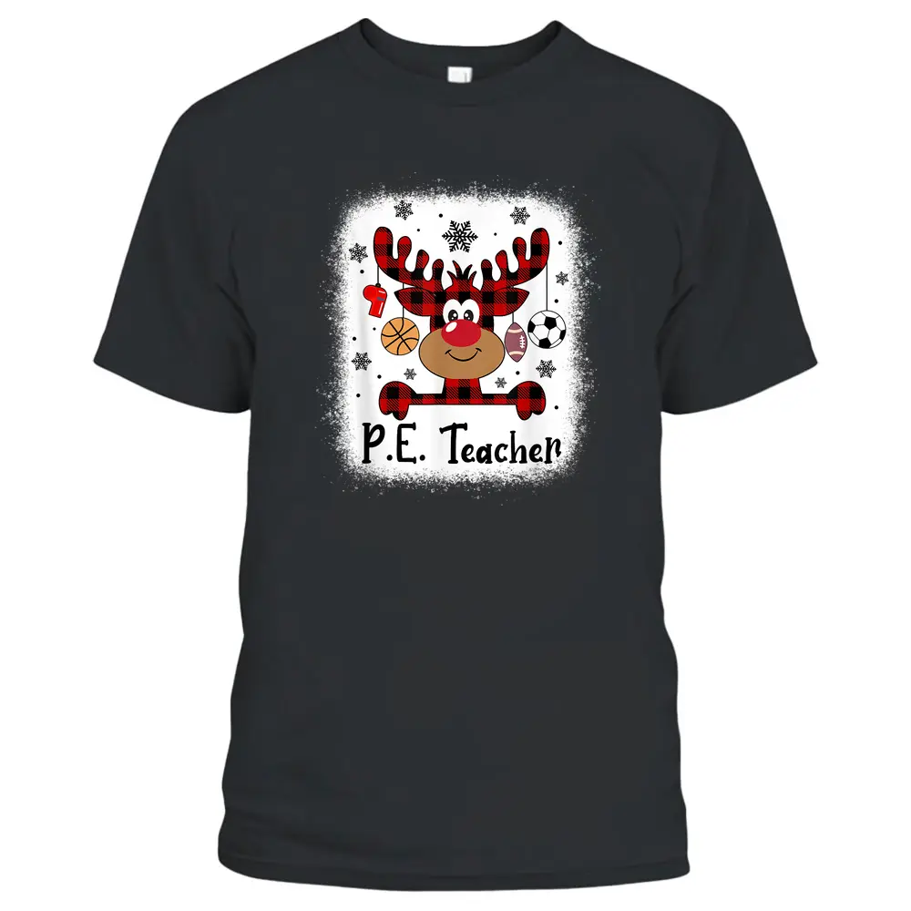 PbE7 PE Teacher Reindeer Christmas Merry Xmas PE Teacher T-Shirt