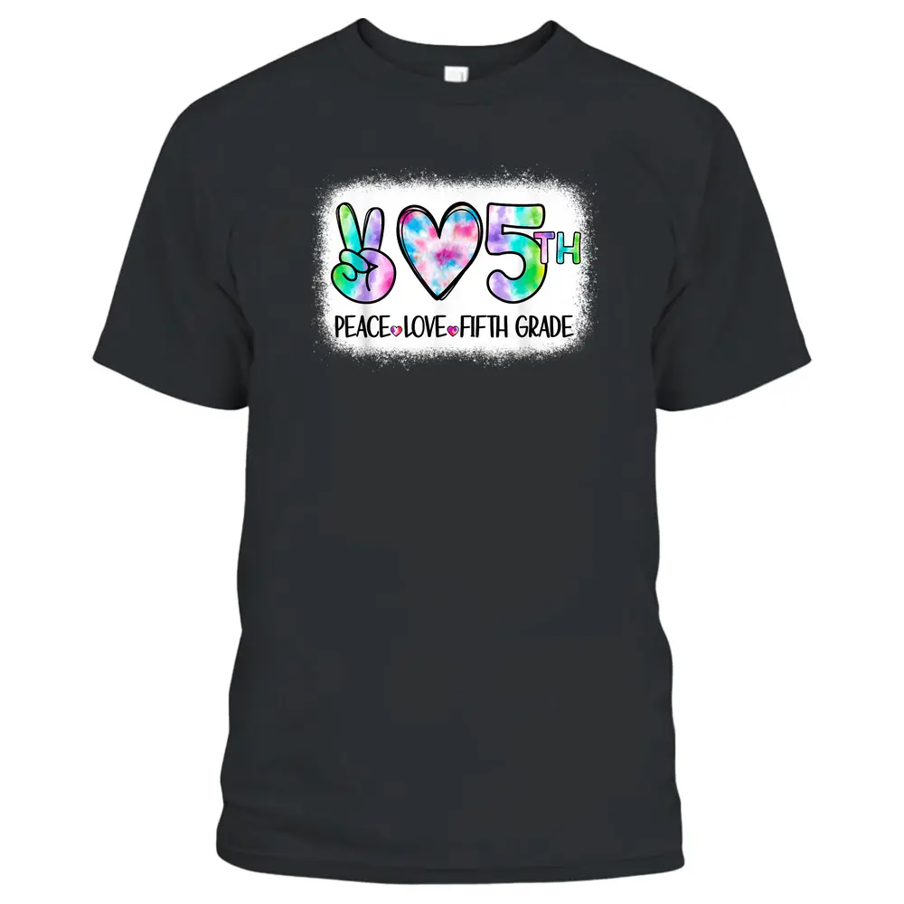 Peace Love 5th Fifth Grade Squad Back To School Teacher Girl T-Shirt