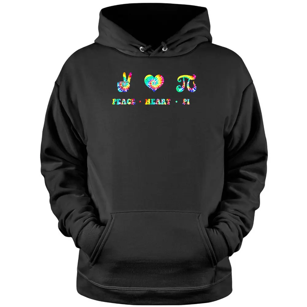 Pi Day Tie Dye Mathematics Peace Heart Pi Math Teacher Pullover Hoodie