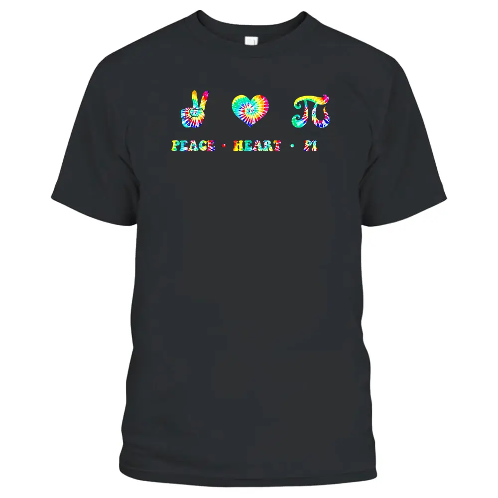 Pi Day Tie Dye Mathematics Peace Heart Pi Math Teacher T-Shirt