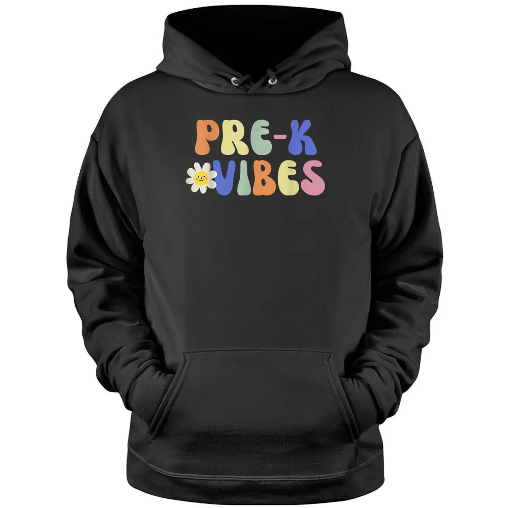 Pre-K Vibes  Student Teacher Vintage Retro Pullover Hoodie