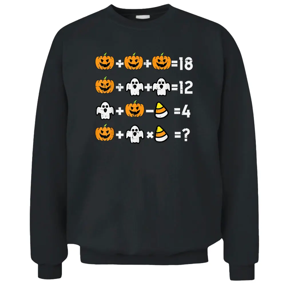 Pumpkin Ghost Equation Math Teacher Halloween Costume Pullover Sweatshirt