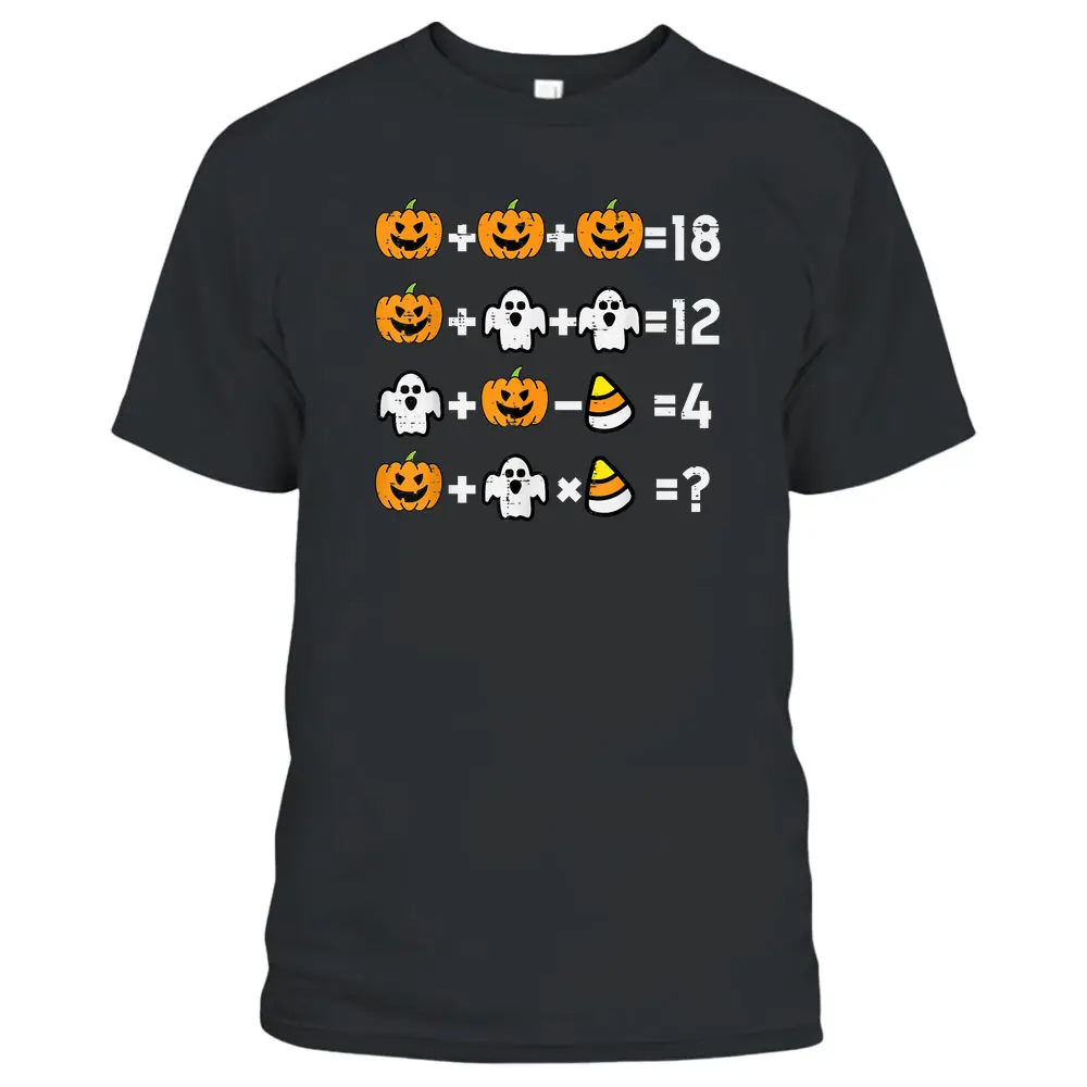 Pumpkin Ghost Equation Math Teacher Halloween Costume T-Shirt