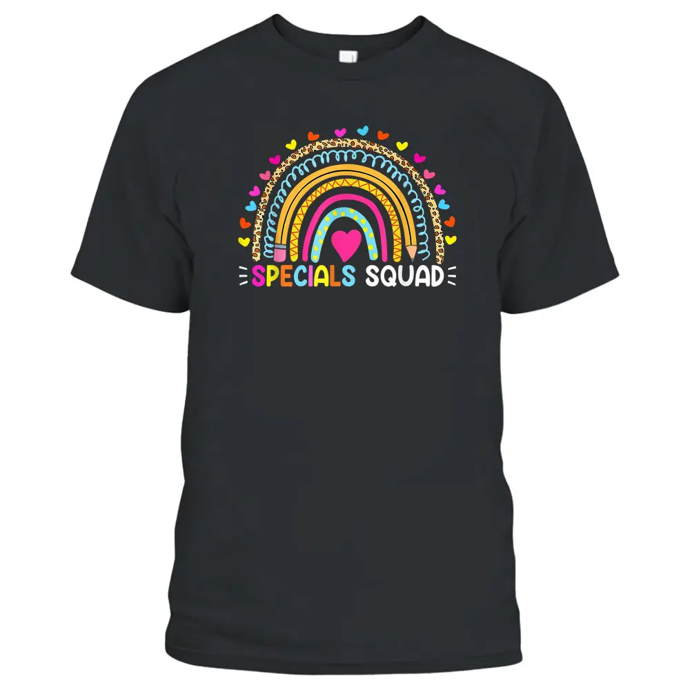 Rainbow Specials Squad Art Music PE Tech Gym Teacher Team T-Shirt