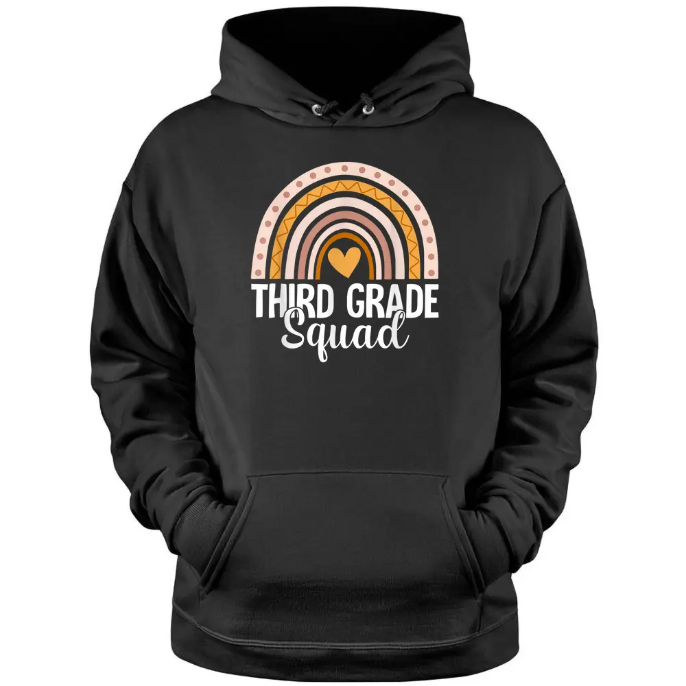 Rainbow Third Grade Back To School Team 3rd Grade Squad Pullover Hoodie