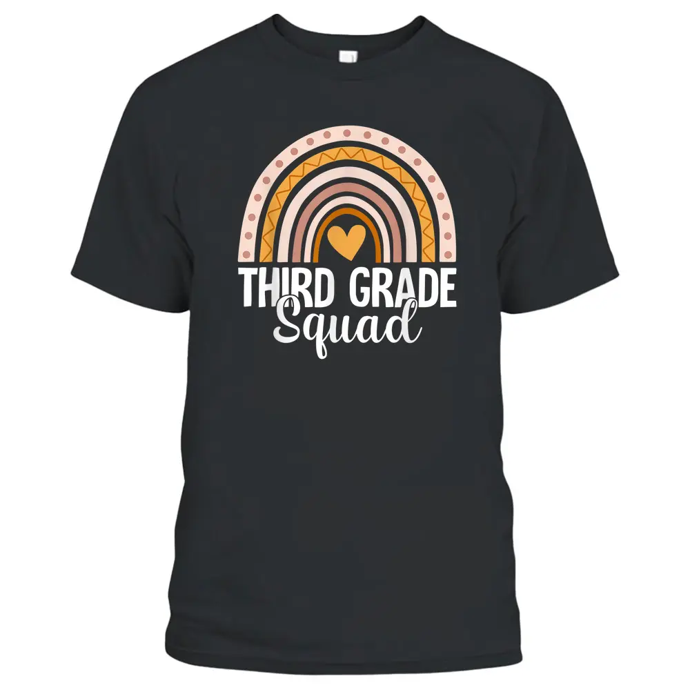 Rainbow Third Grade Back To School Team 3rd Grade Squad T-Shirt