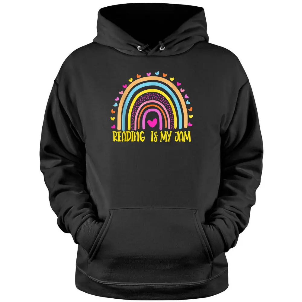 Read Teacher Rainbow Leopard Reading Is My Jam Pullover Hoodie