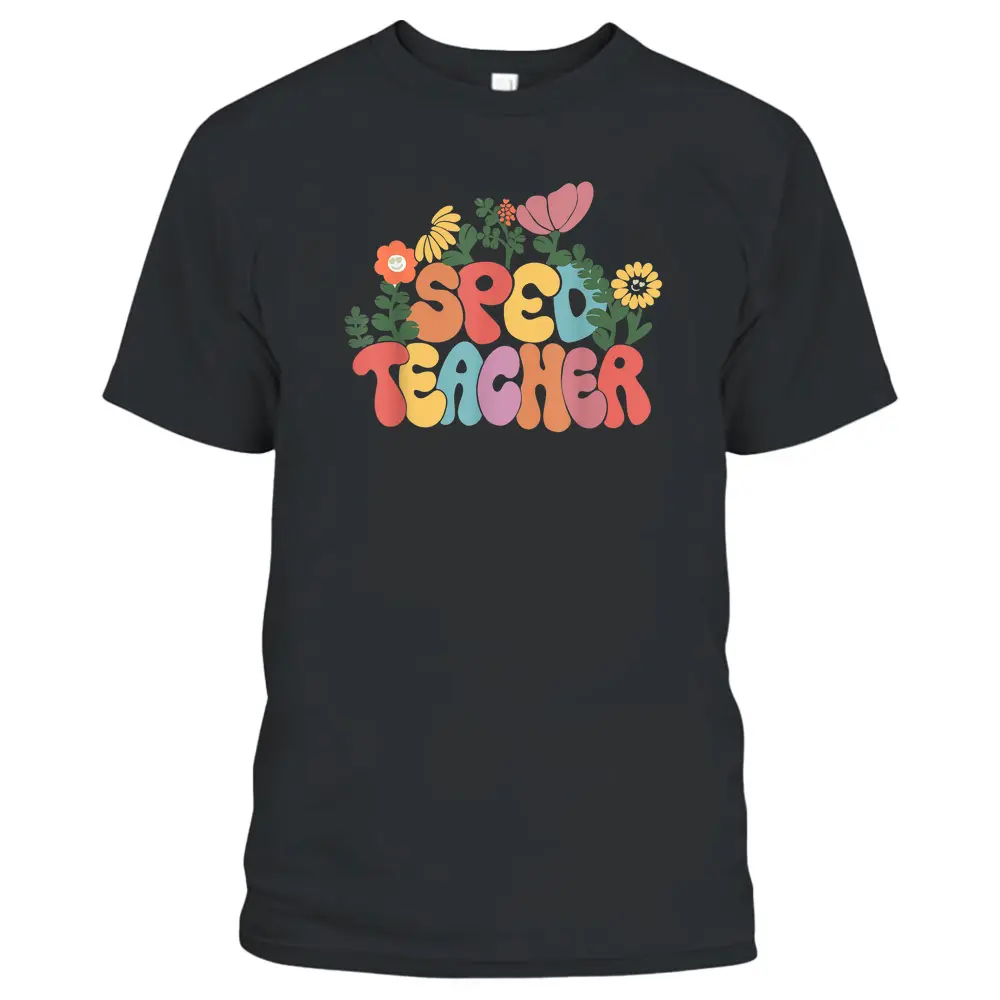 Retro Groovy Sped Teacher Special Education Back To School T-Shirt