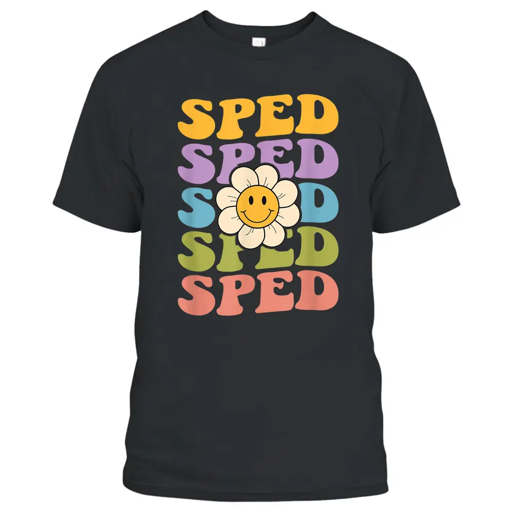 Retro Groovy SPED Teachers Back To School SPED T-Shirt