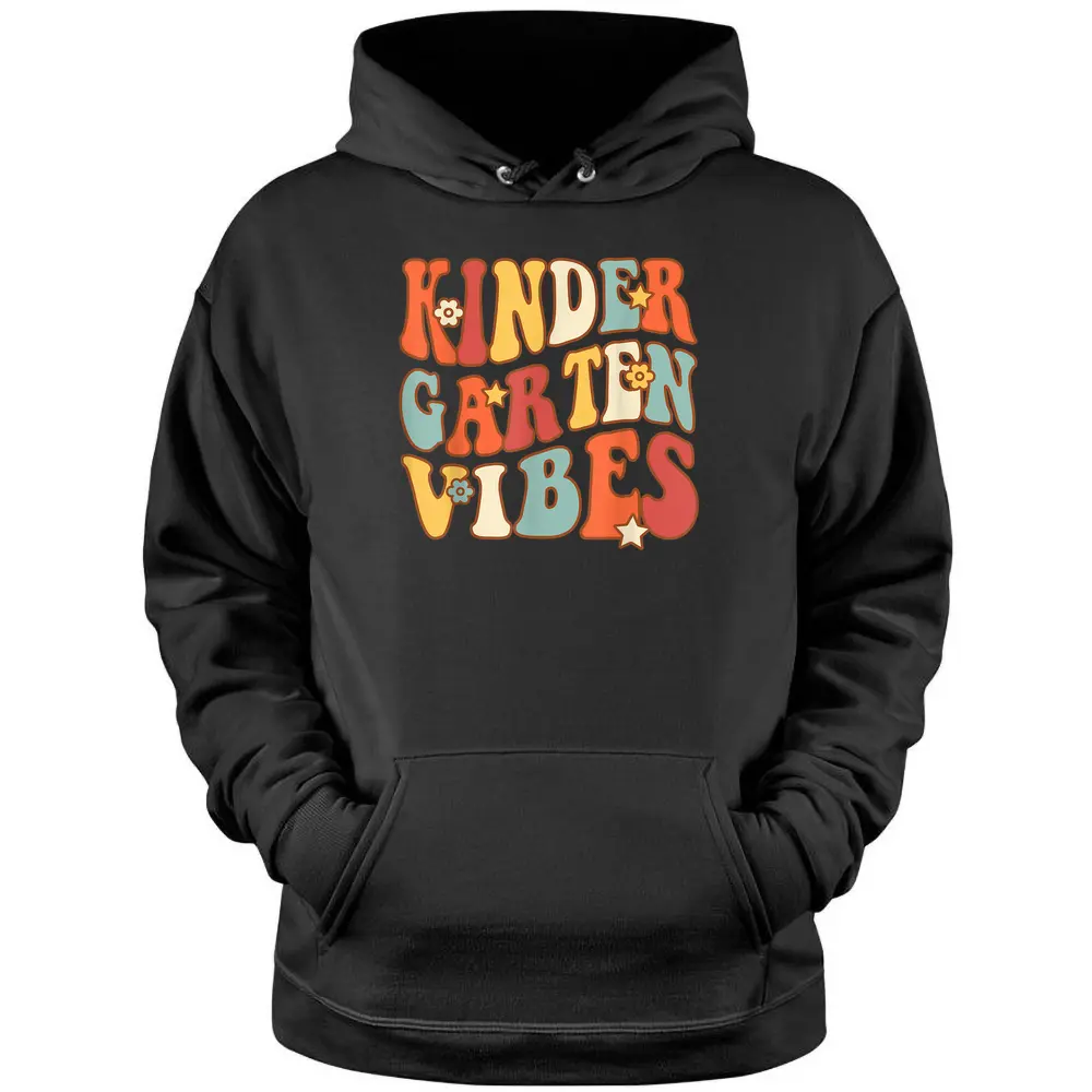 Retro Kindergarten Vibes School Teacher Flower Hippie 60s Pullover Hoodie