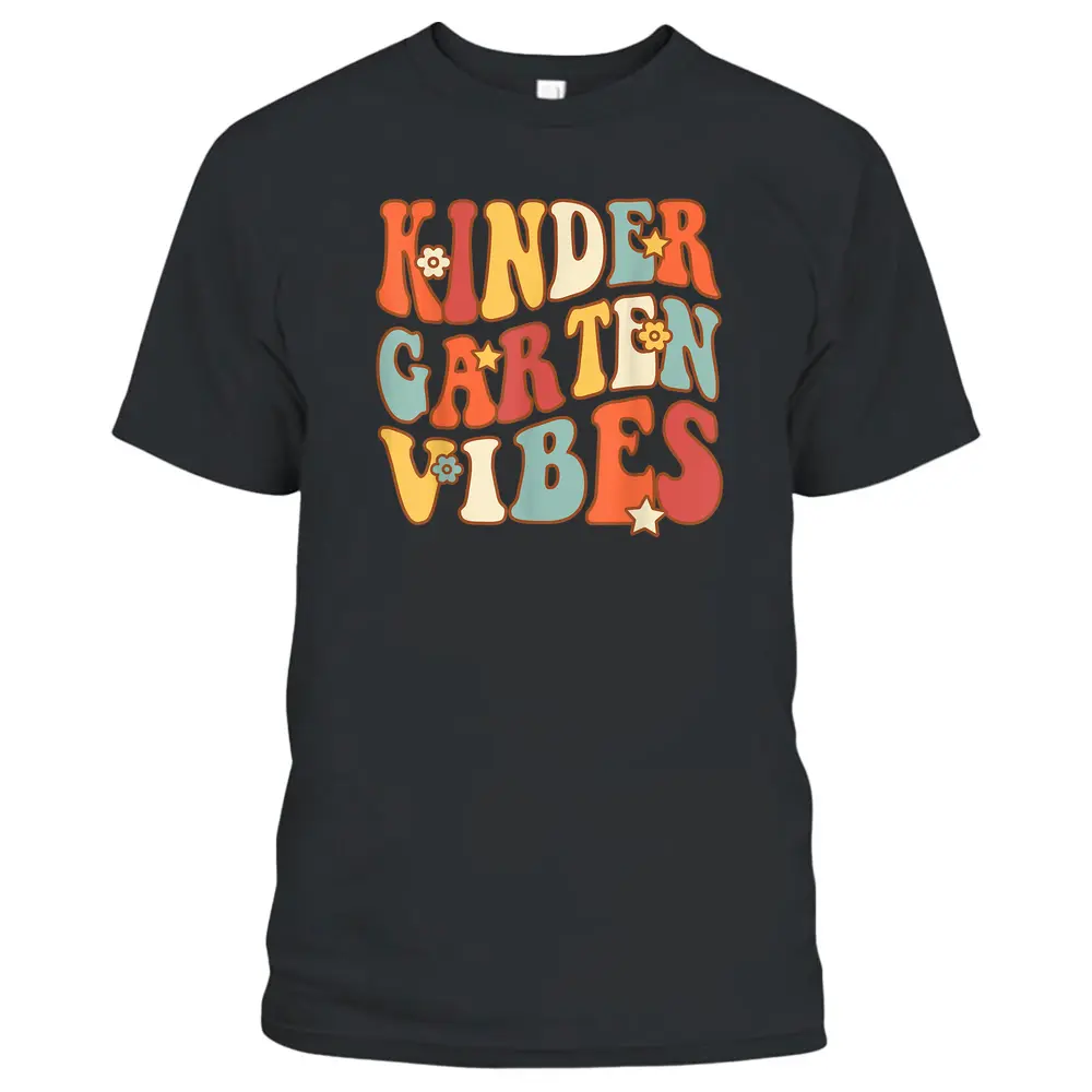 Retro Kindergarten Vibes School Teacher Flower Hippie 60s T-Shirt