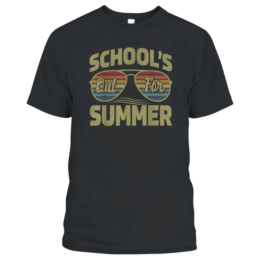 Retro Last Day Of School- Schools Out For Summer Teacher Day T-Shirt