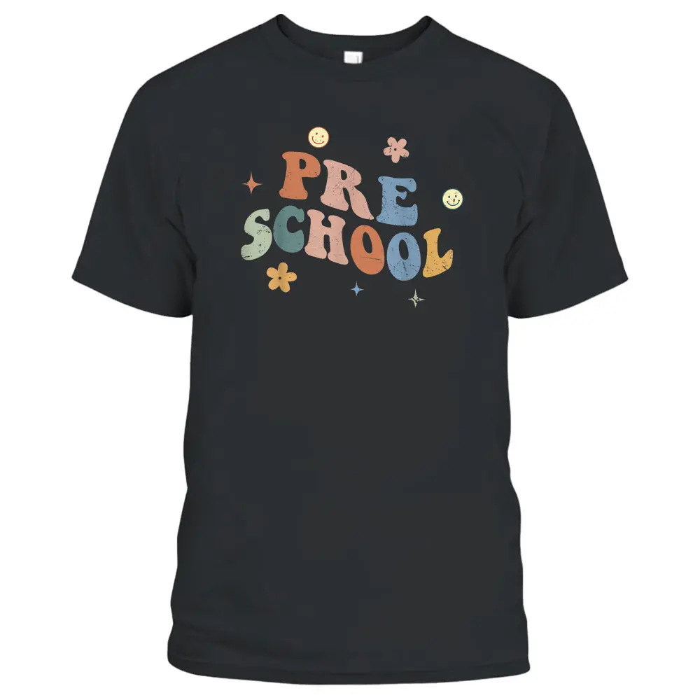 Retro Preschool Teacher Funny Back To School Gift T-Shirt