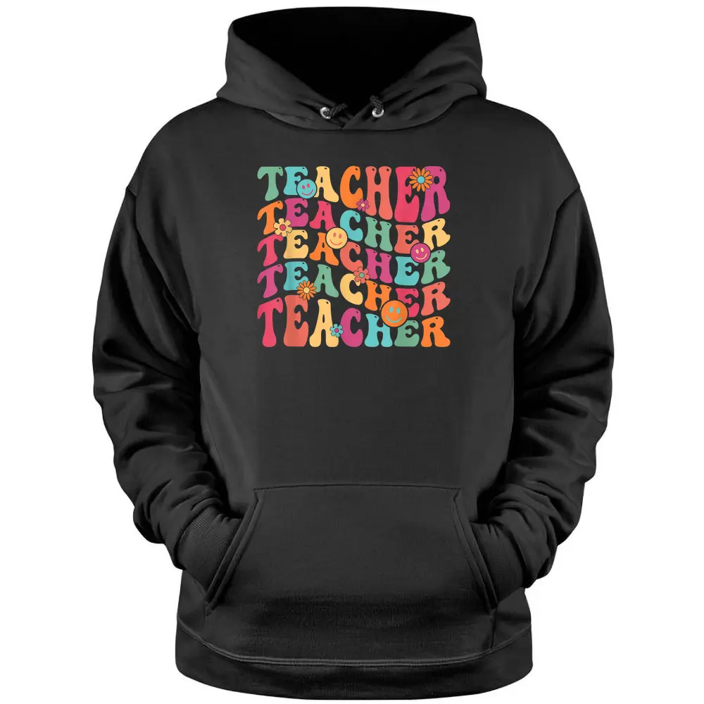 Retro Teacher Inspirational Colorful Elementary School Pullover Hoodie