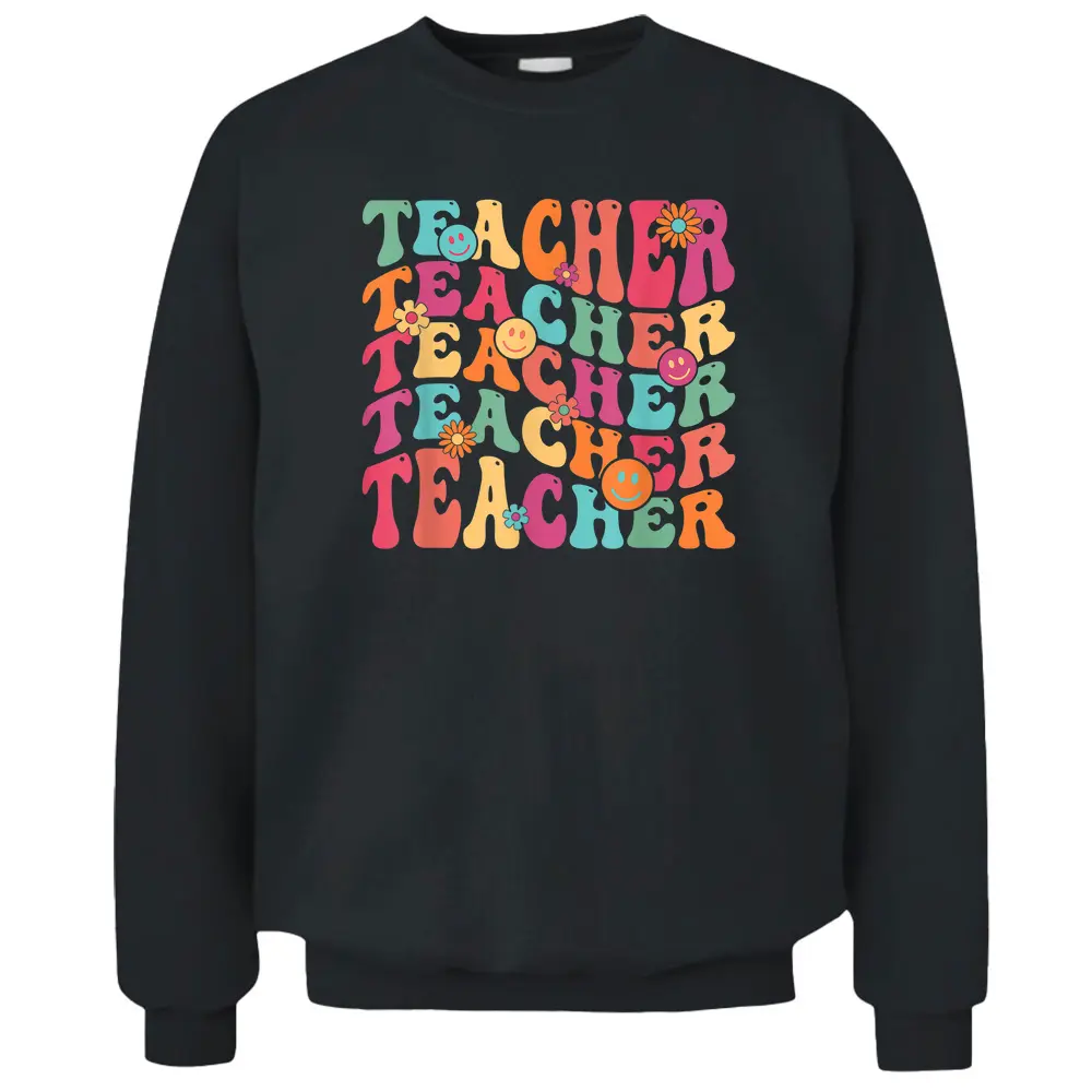 Retro Teacher Inspirational Colorful Elementary School Pullover Sweatshirt