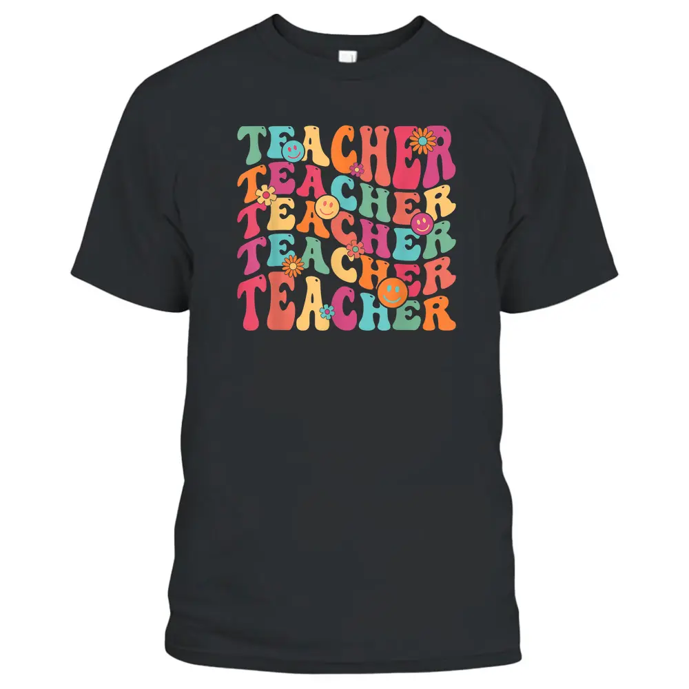 Retro Teacher Inspirational Colorful Elementary School T-Shirt