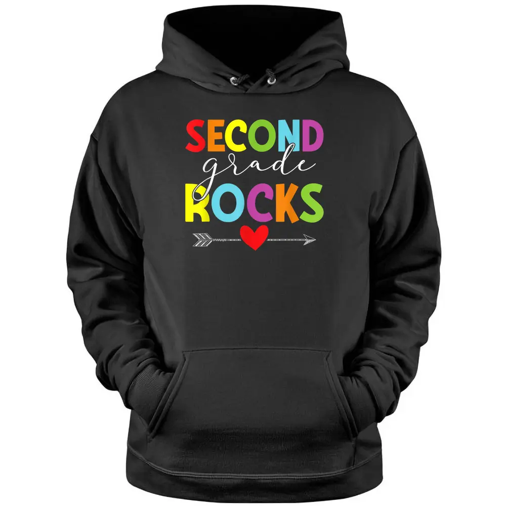 Second Grade Rocks Funny Back To School 2nd Graders Teachers Pullover Hoodie