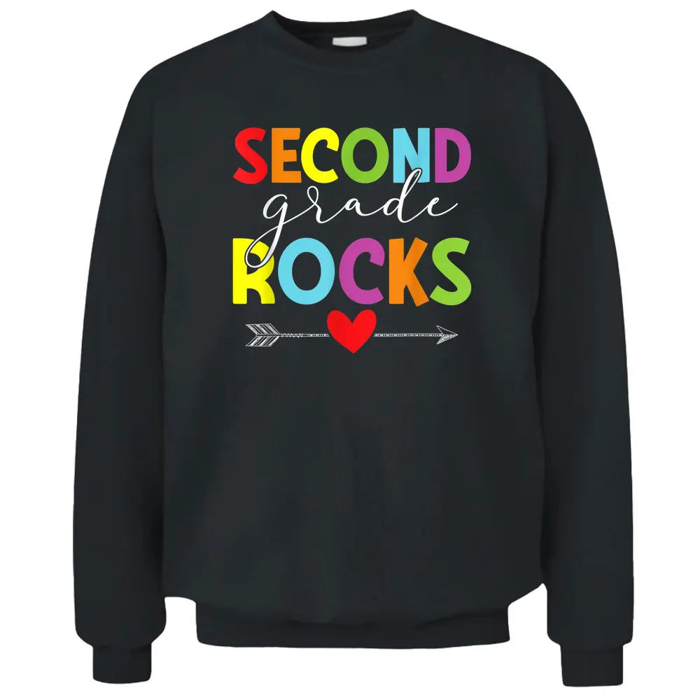 Second Grade Rocks Funny Back To School 2nd Graders Teachers Pullover Sweatshirt