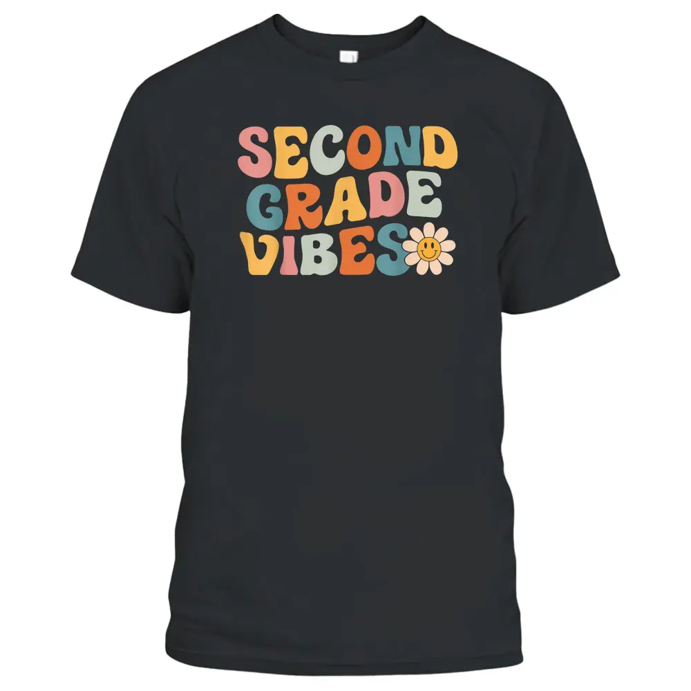 Second Grade Vibes - 2nd Grade Team Retro 1st Day Of School T-Shirt