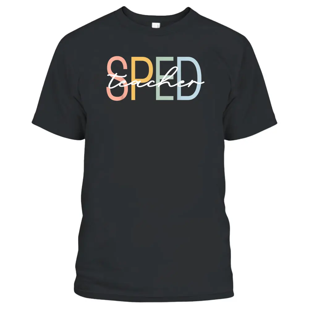 Special Education Teacher SPED Boho Rainbow Retro T-Shirt