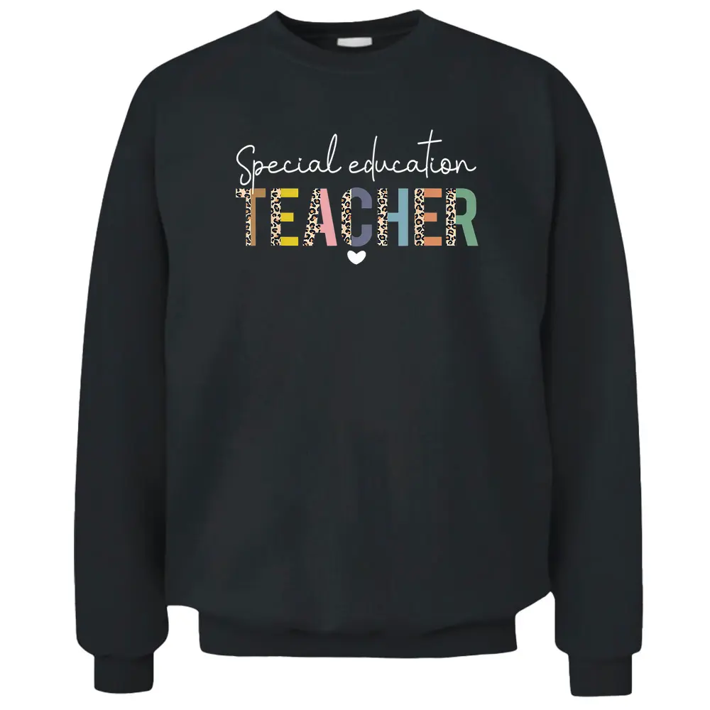 Sped Ed Special Education Teacher SPED Leopard Boho Rainbow Pullover Sweatshirt