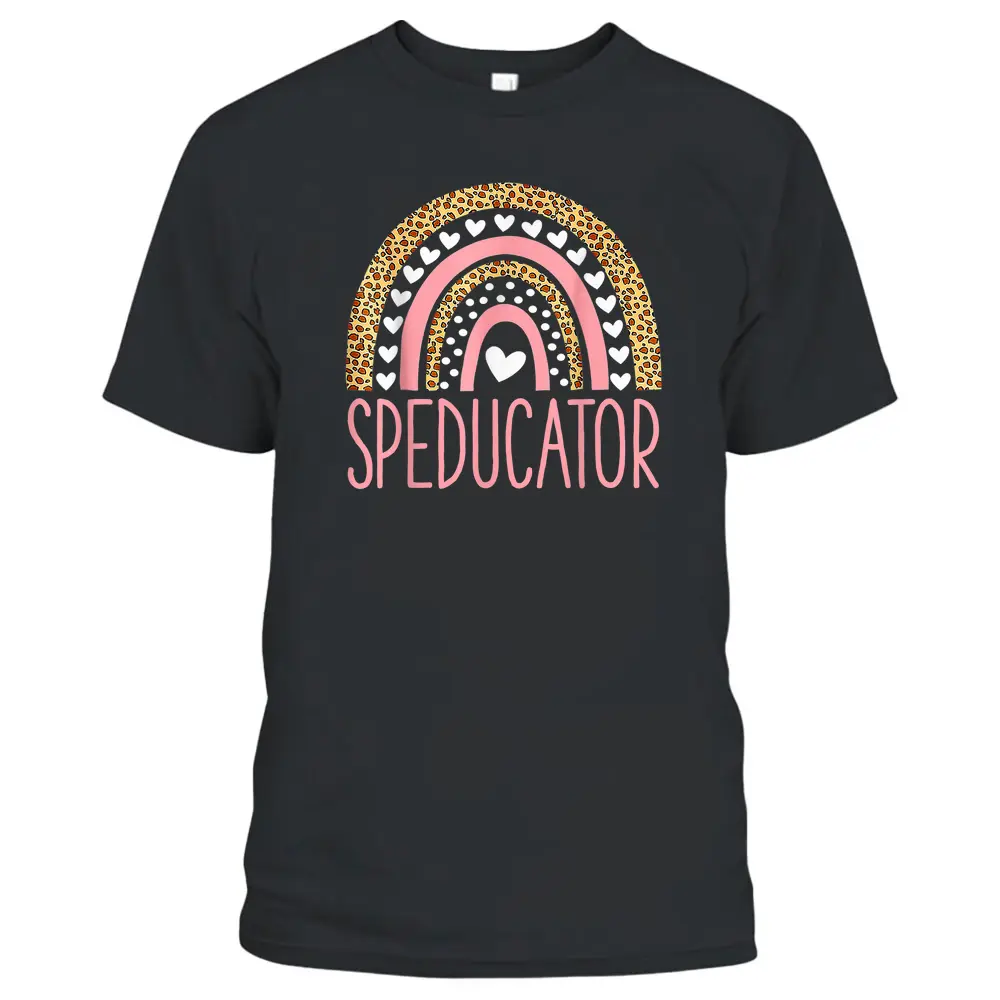 SPED Teacher - Speducator Heart - Speducator Rainbow T-Shirt