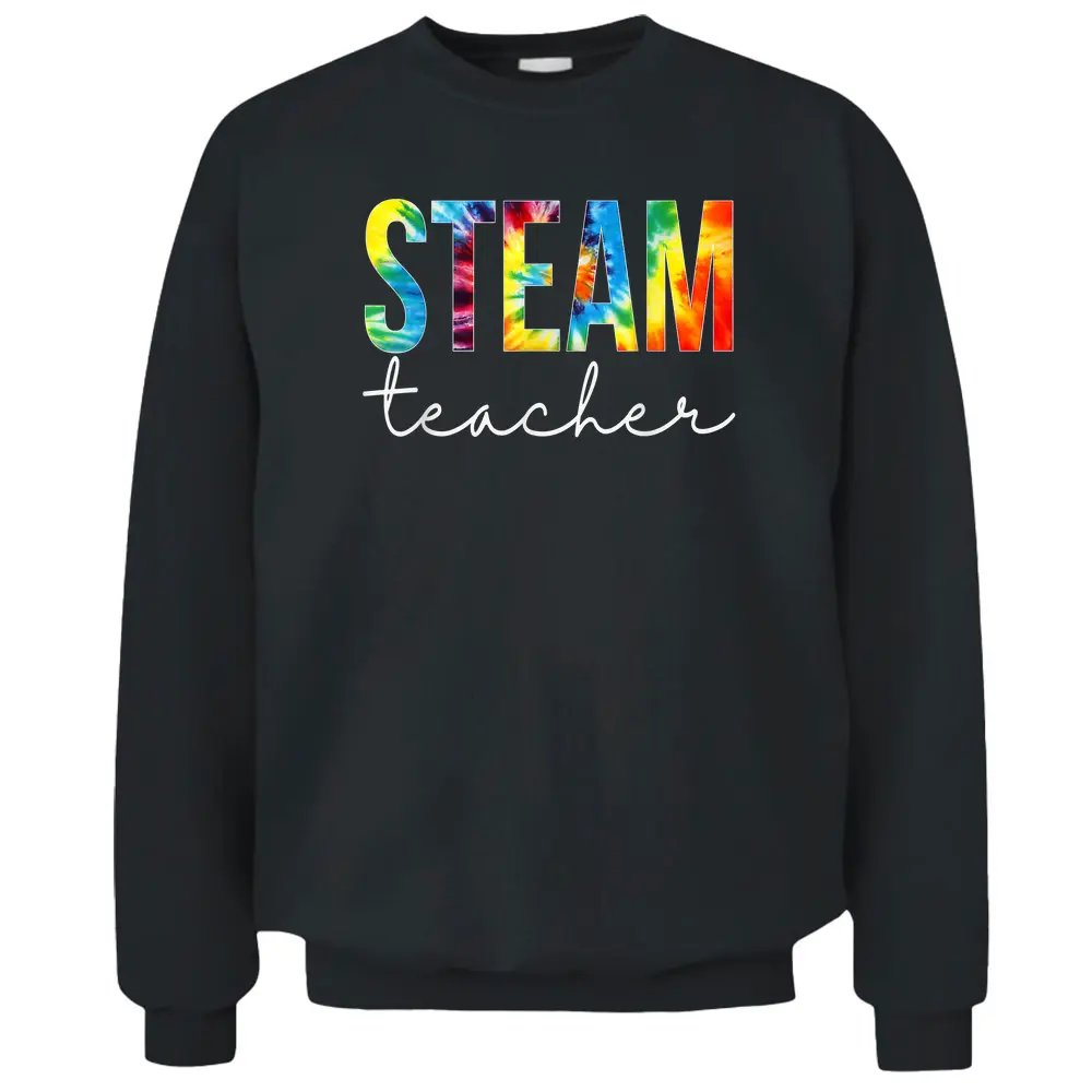 STEAM Teacher Tie Dye Hello Back To School Women Men Pullover Sweatshirt