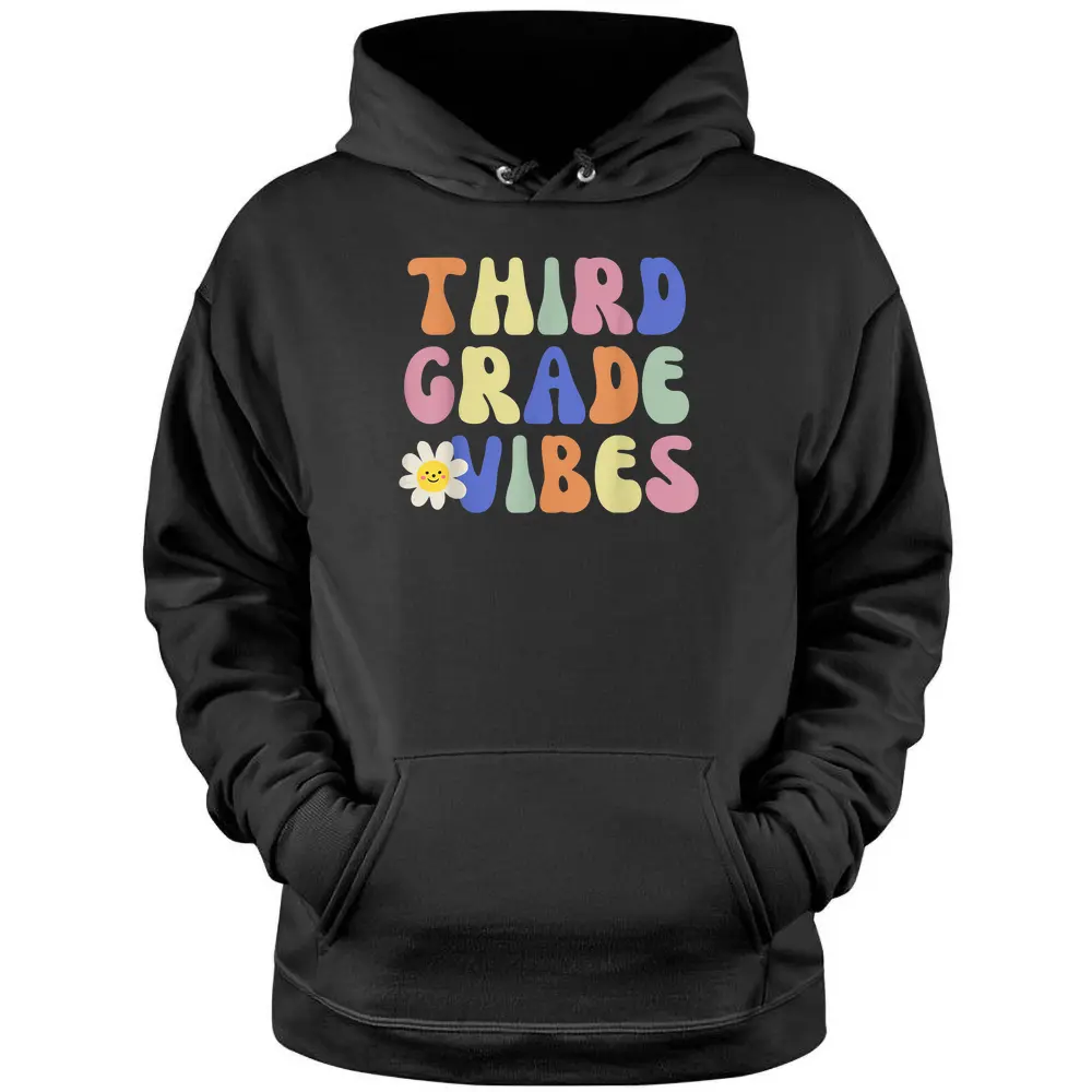 Student Teacher Vintage Retro Third Grade Vibes Pullover Hoodie