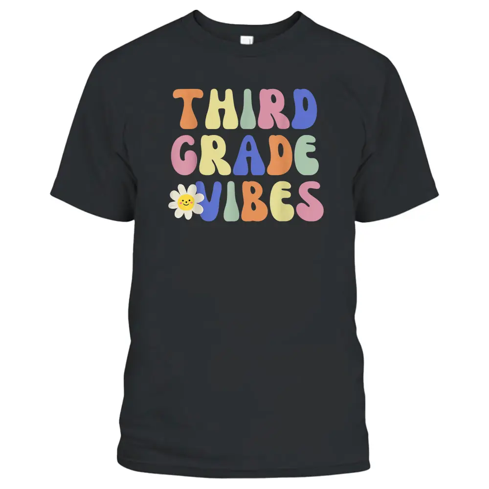 Student Teacher Vintage Retro Third Grade Vibes T-Shirt