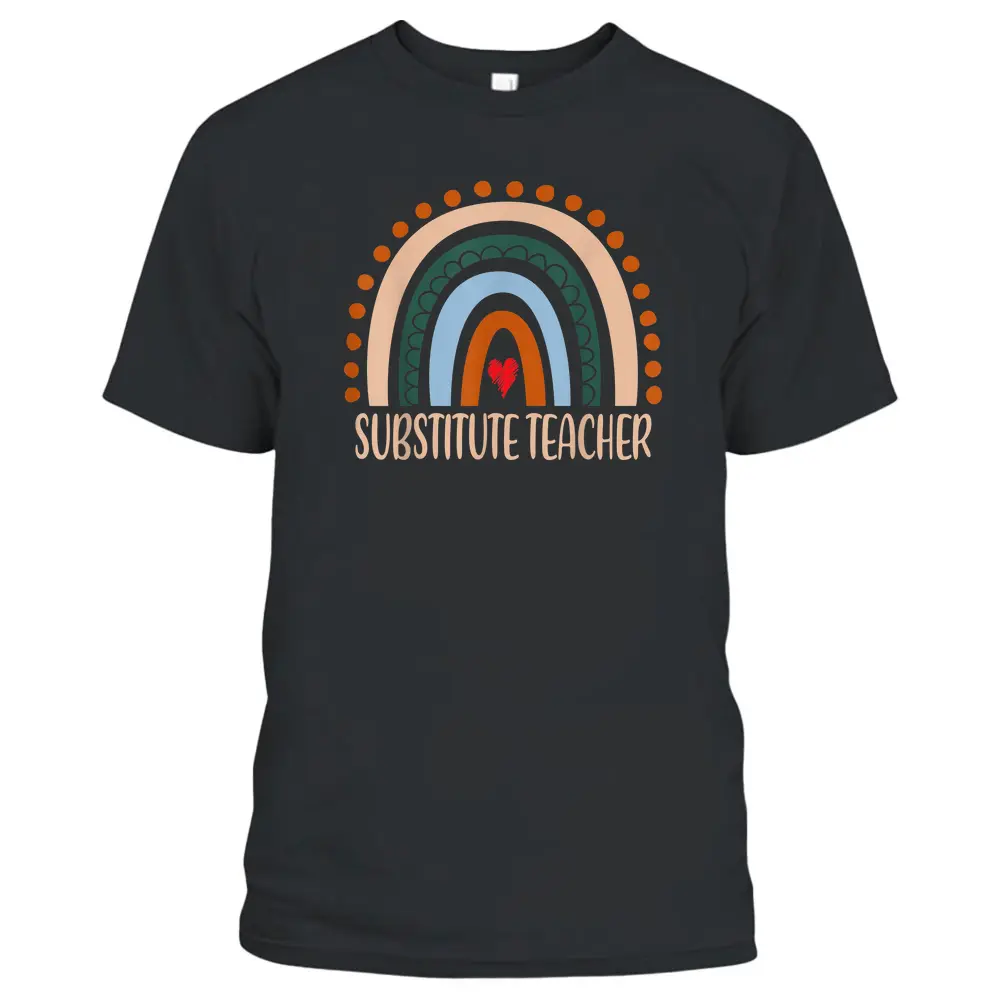 Substitute Teacher Rainbow Appreciation Day Back To School T-Shirt